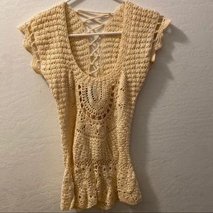 Arden B | Crochet | Lace up Top | Size Small